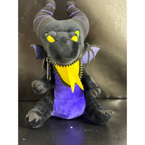 Disney Villains Maleficent‎ Dragon Plush Stuffed Animal Toy Black Purple Yellow - Picture 2 of 9